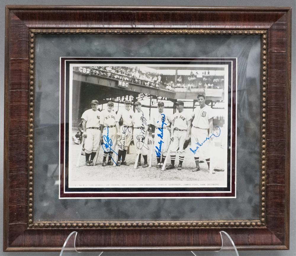 Artwork by Joe Dimaggio, Bill Dickey, Joe DiMaggio, Charlie Gehringer and Hank Greenberg, JSA Authentication #X08624, Made of Photograph