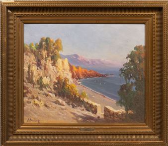 .
Bords de la Mer Noire.
Huile sur toile, signée en bas à gauche.
H_54 cm L_64,5 cm
Dans un cadre en bois doré à cannelures et cartouche de laiton. - Hjalmar Ganson
