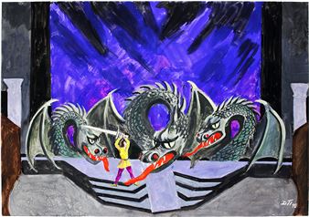 Scene from Carlo Gozzi's play &quot;The Raven&quot; at the Leningrad Youth Theatre, directed by Pavel Weisbrem - Popov Dmitry Fedorovich