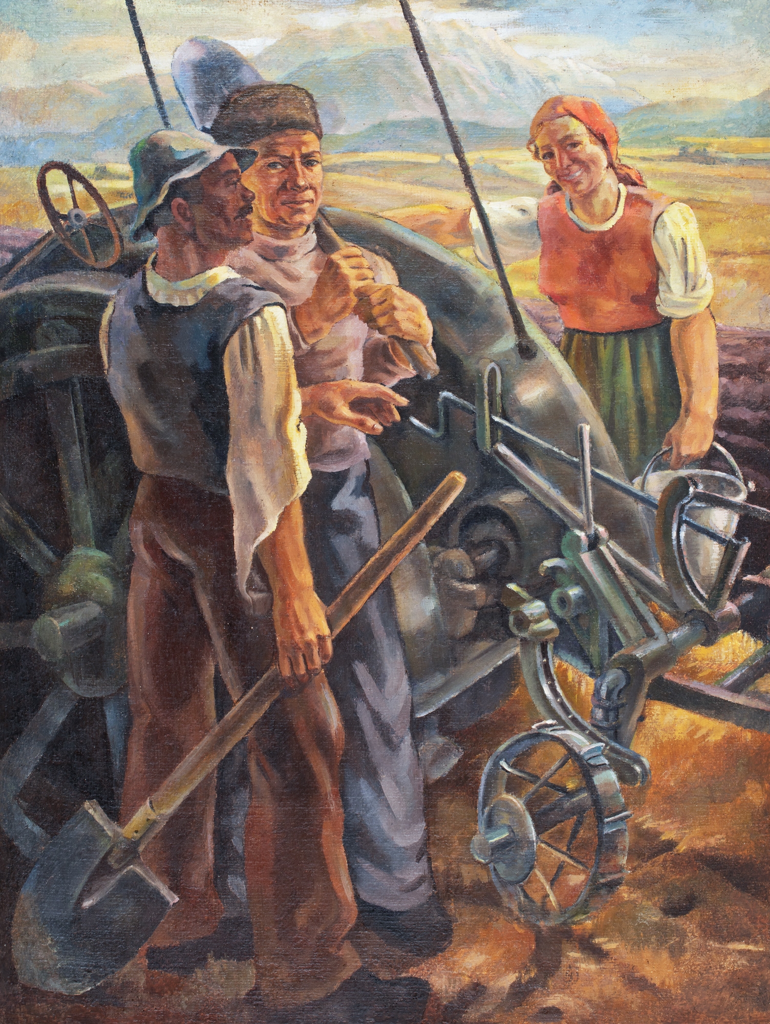 Carol Hübner | Peasants Talking (Mechanization of Agriculture (Circa 17 ...