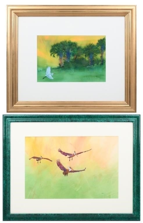 Bill Renc | TWO BILL RENC BIRD WATERCOLORS | MutualArt
