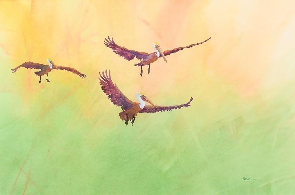 Bill Renc | TWO BILL RENC BIRD WATERCOLORS | MutualArt