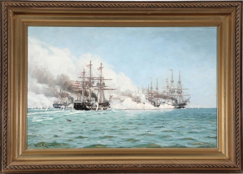 Carl Ludvig Thilson Locher | The battle of Helgoland in 1864 (1864 ...