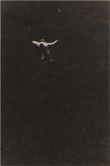 JARED FRENCH (ON LAWN, FROM ROOF), SCONSET, 1946.
, titled and dated in unknown hand in pencil with 'Collection of Paul Cadmus' and 'Collection of Jon Anderson' stamps verso. - Jared French