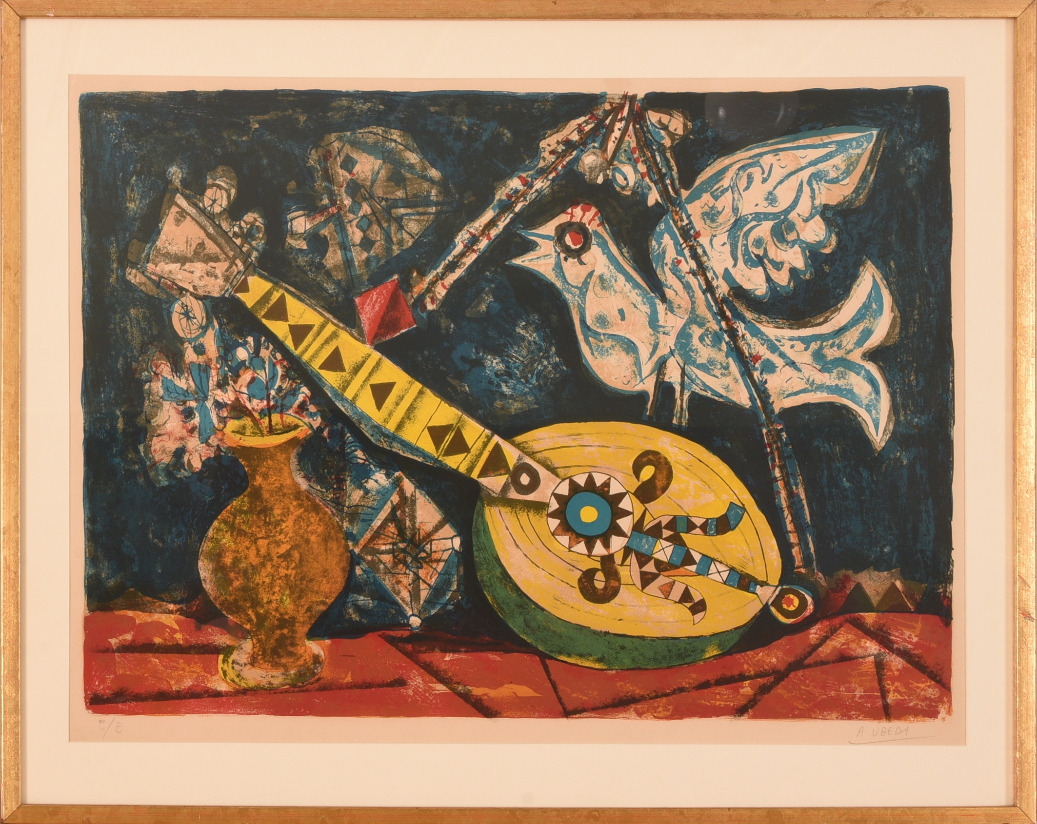 Agustín Ubeda | Still Life With Bird and Guitar | MutualArt