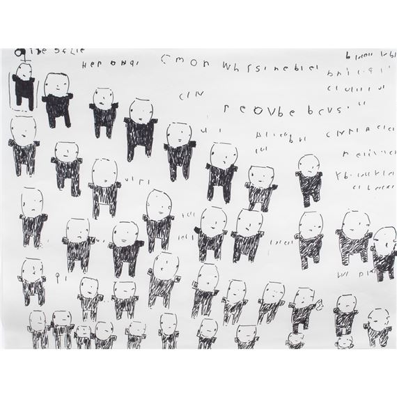 Untitled (Figures and Text) by Donald Mitchell