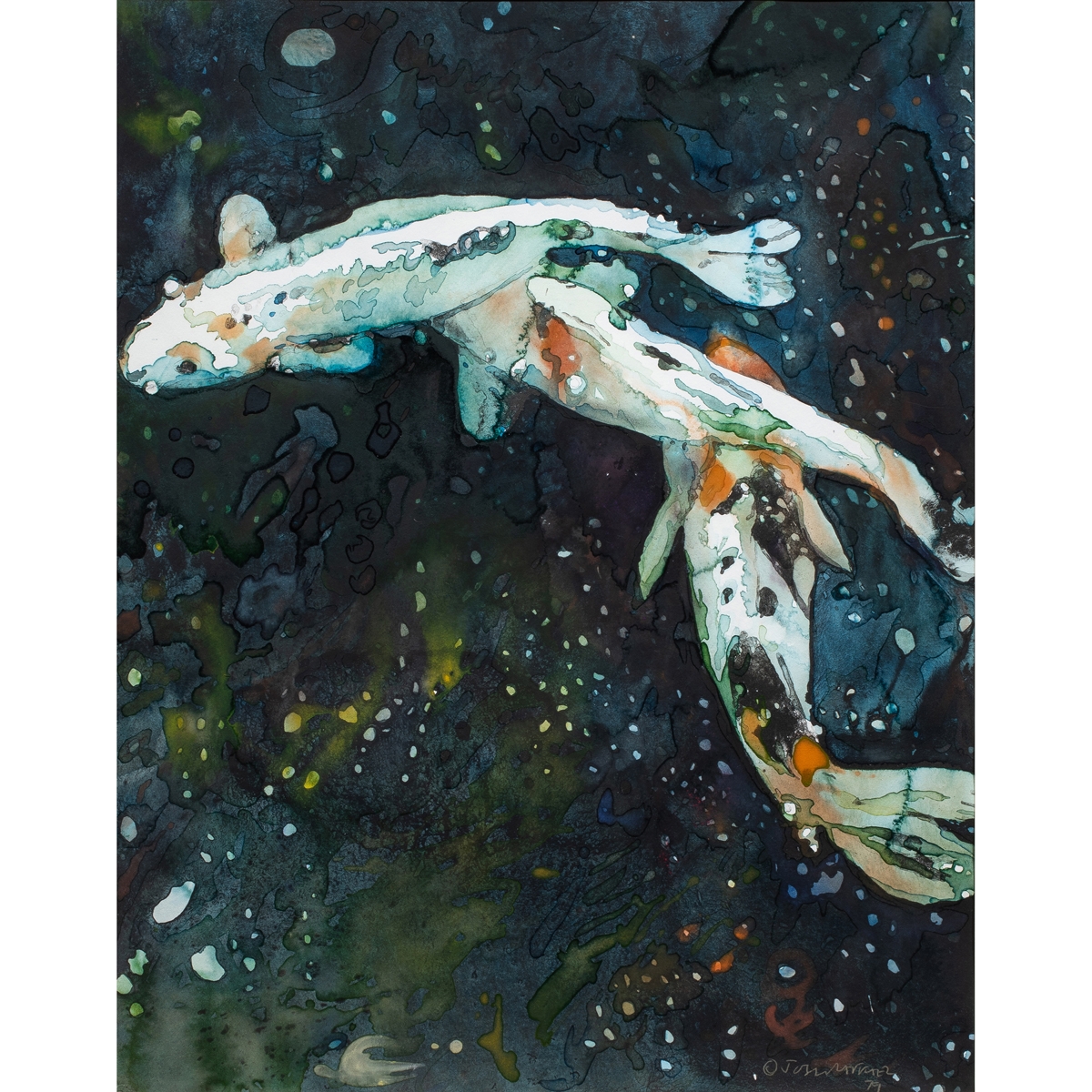 Joseph Raffael | Three Fish in Solstice Water (1979) | MutualArt