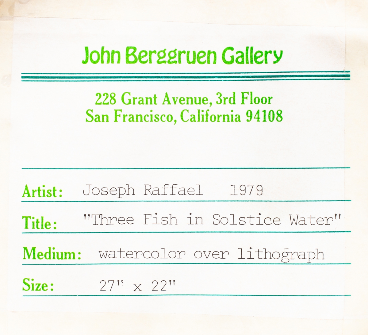 Joseph Raffael | Three Fish in Solstice Water (1979) | MutualArt