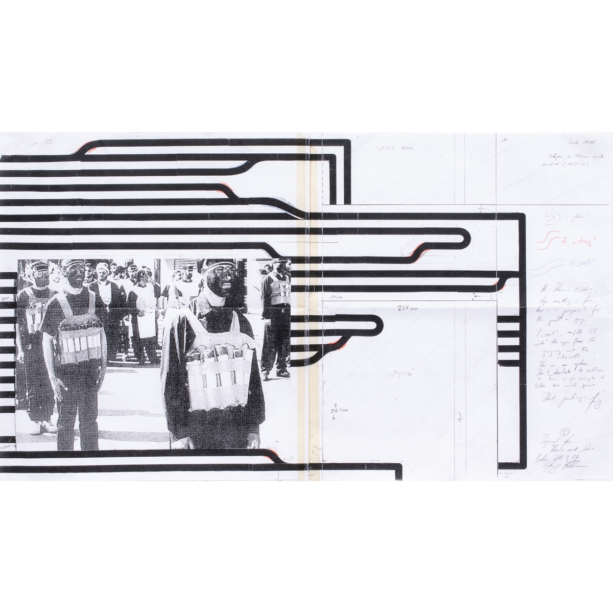 Artwork by Franz Ackermann, "Remembering Public Territories, Made of mixed media print