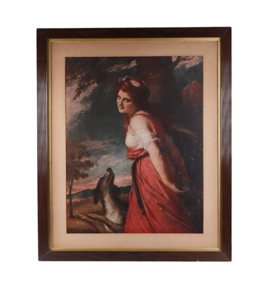 Portrait of Lady Hamilton - coloured print by George Romney