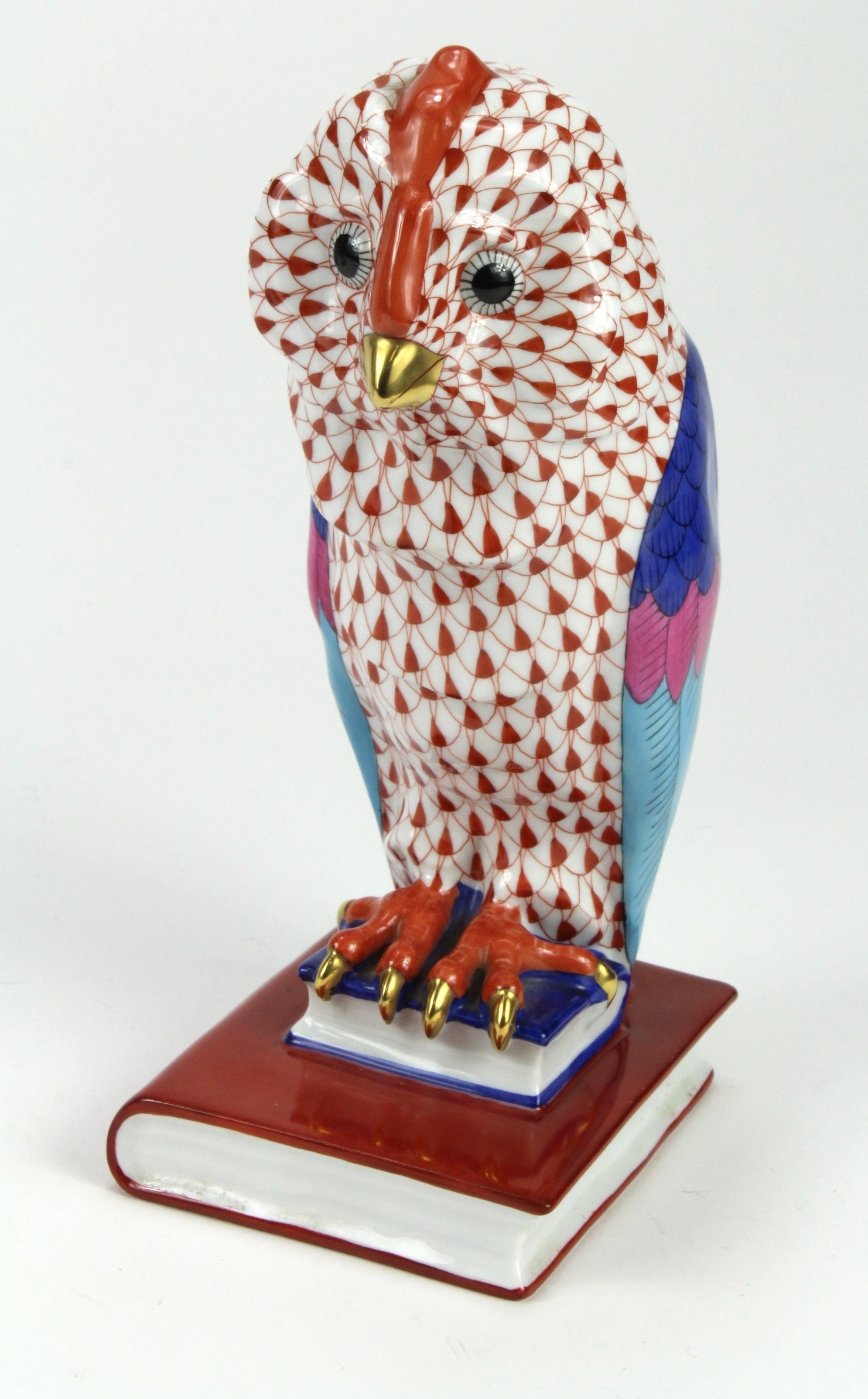 Herend Porcelain Factory | Herend figure, depicting an owl sat on two ...