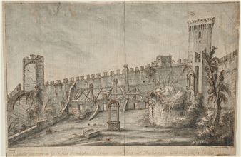 Veduta interiore della Rocca a Castiglion di Chiusi sulla riva del Trasimeno nello Stato della Chiesa - Vincenzo Meucci