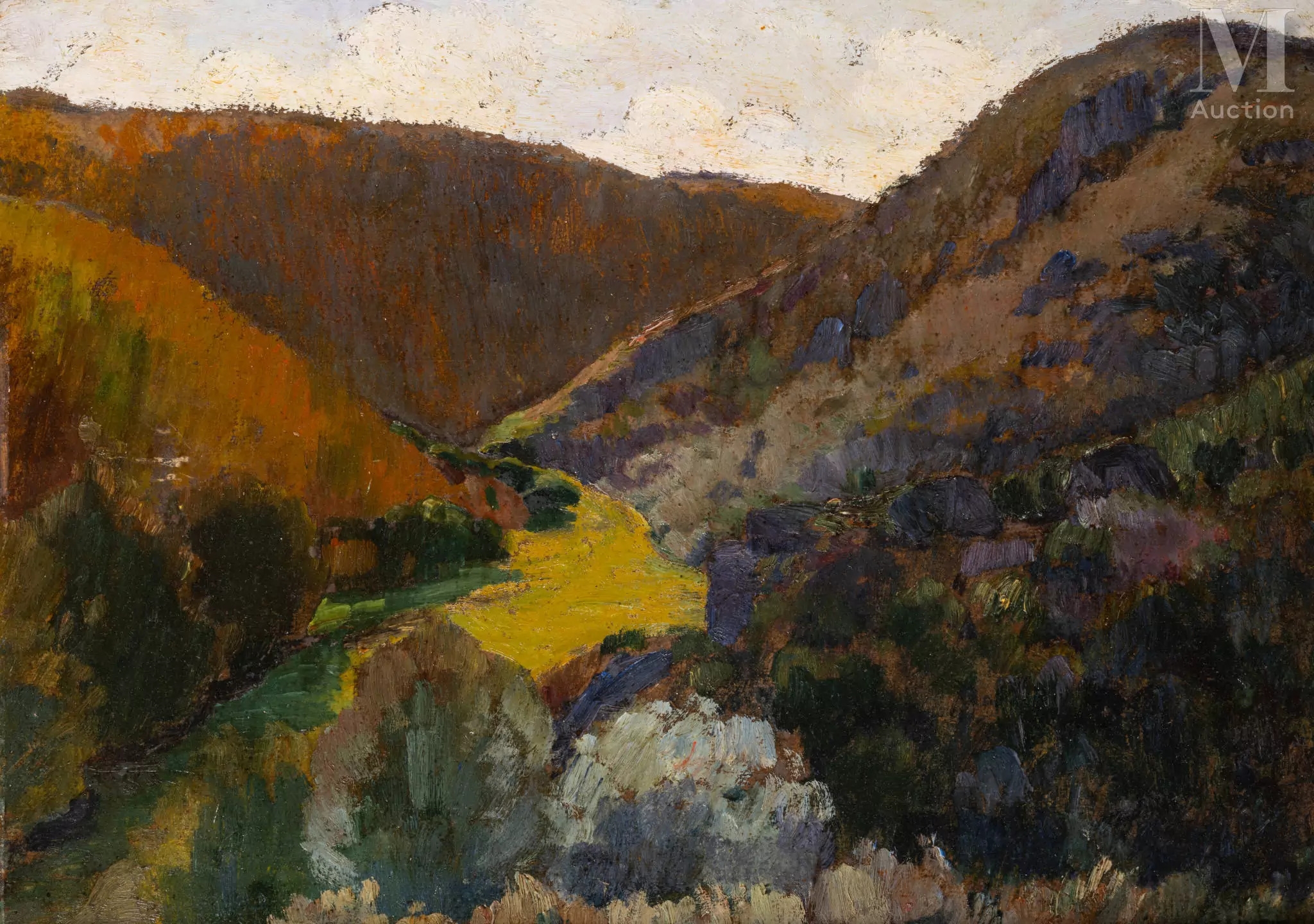 Octave Linet | Paysage de montagne, Le Lude Carolles (1922) | MutualArt