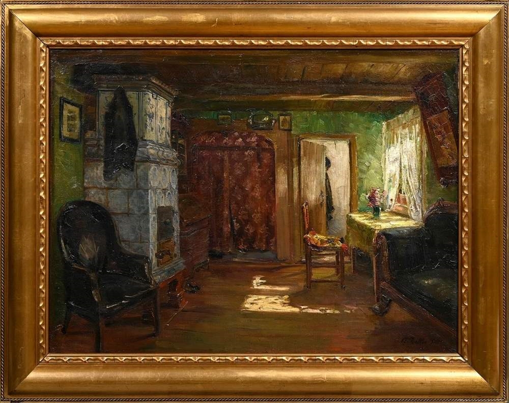 Artwork by Amelie Ruths, Interior of a Vierländer Parlour, Made of oil/canvas
