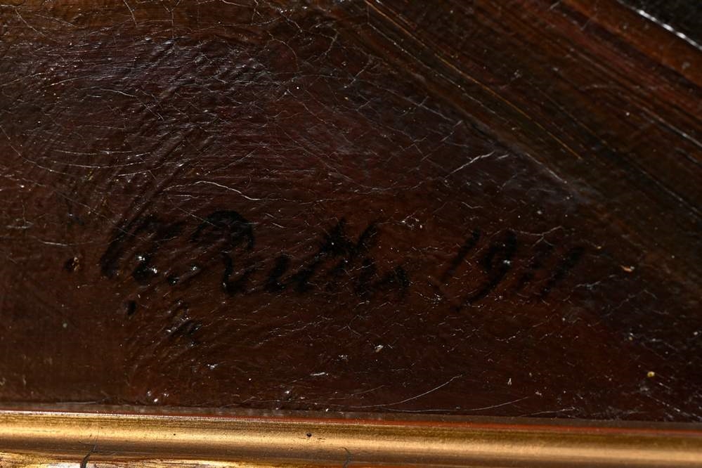 Artwork by Amelie Ruths, Interior of a Vierländer Parlour, Made of oil/canvas