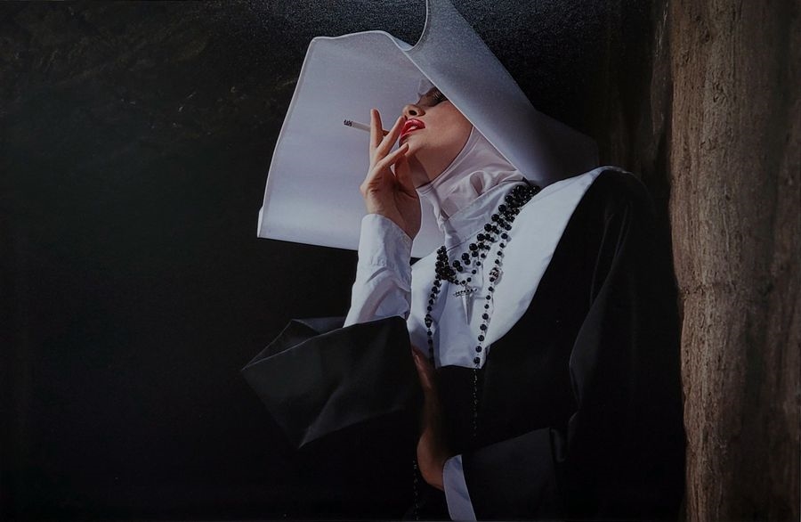 Artwork by BJ  Formento, Richeille Formento, Smoke Break Cinecitta, Made of color photographs