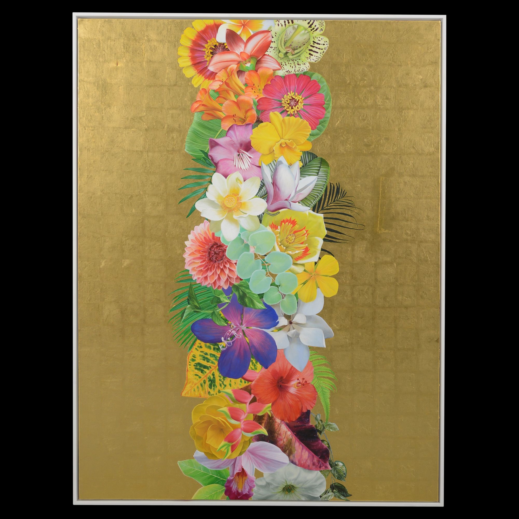 Carlos Rolón | Carlos Rolon Floral Painting, Gold Leaf, 72H (2017 ...