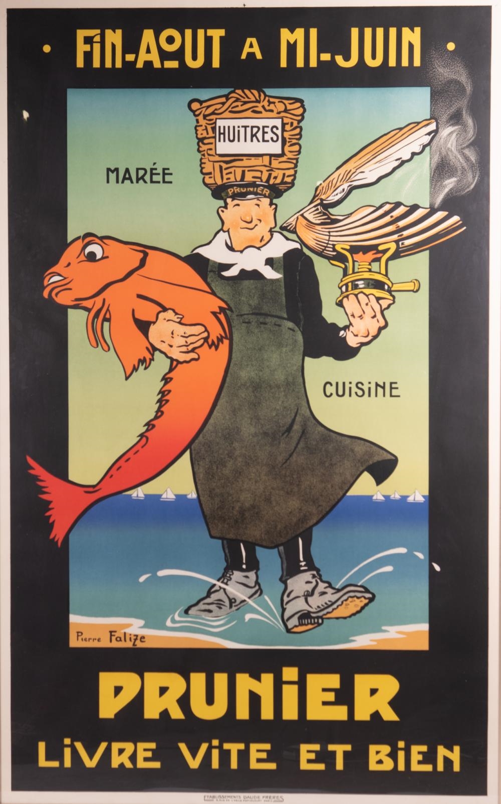 Artwork by Pierre Falize, Prunier - Livre Vite et Bien, circa 1930s, Made of color lithographic poster, linen