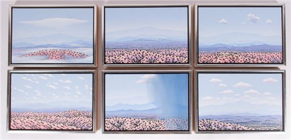 Series of Six Landscapes: Fog, Sixty Birds, Cemetery, Diagonal Landscape, Thunderstorm, and Cloud Shaddows, 1986 - Richard Mason