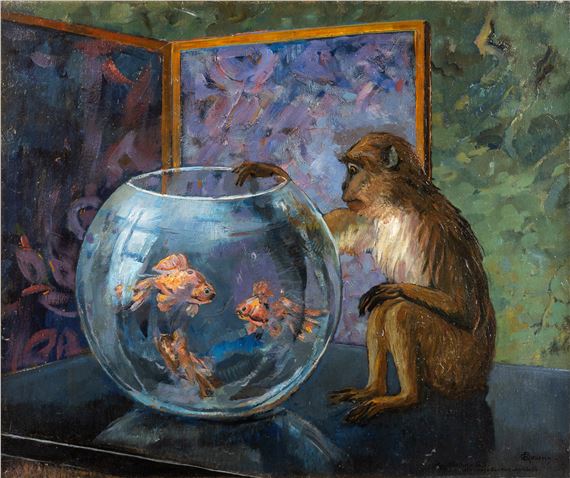 Roger Deverin (1884-1973) 'Un Rève Improbable' (L:64 x H:53 cm by Roger Deverin