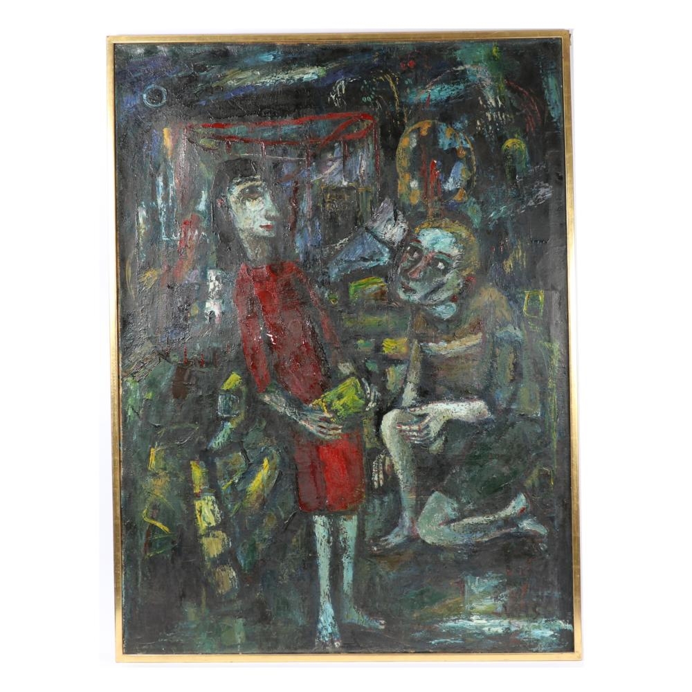 Artwork by Theo Van de Horst, abstract figures, 1956, Made of oil on canvas