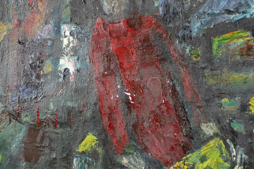 Artwork by Theo Van de Horst, abstract figures, 1956, Made of oil on canvas