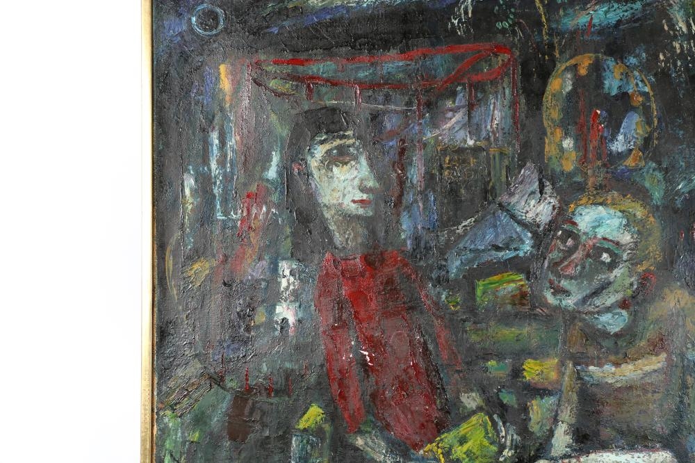 Artwork by Theo Van de Horst, abstract figures, 1956, Made of oil on canvas