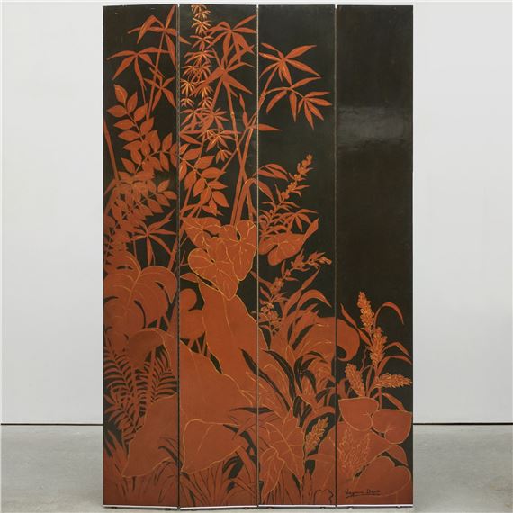 Contemporary Virginia Dawn Lacquer Four Panel Screen - Virginia Dawn