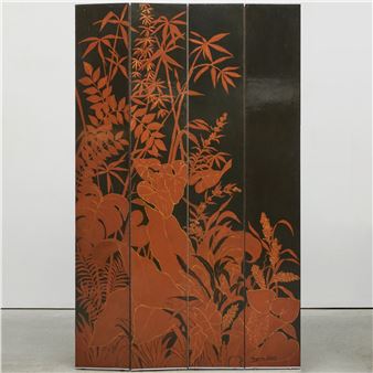 Contemporary Virginia Dawn Lacquer Four Panel Screen - Virginia Dawn