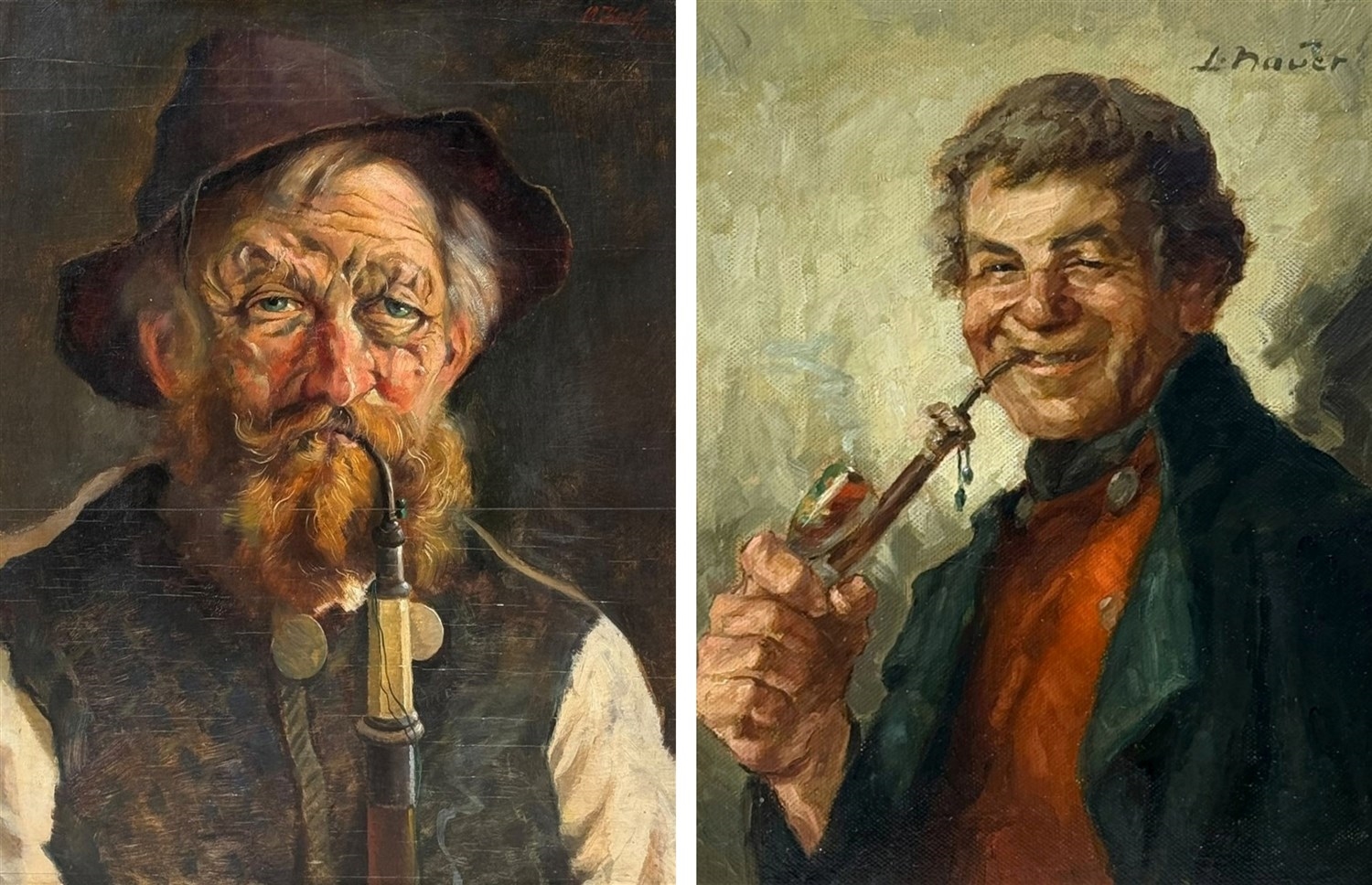 Ludwig Nauer | Ludwig Nauer (1888-1965)/Bauer mit Pfeife in Dachauer ...