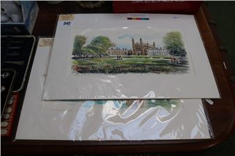 Richard Briggs 'Kings College from the backs, Cambridge' & 'Punting on the Cam, Cambridge' - Richard Delano Briggs
