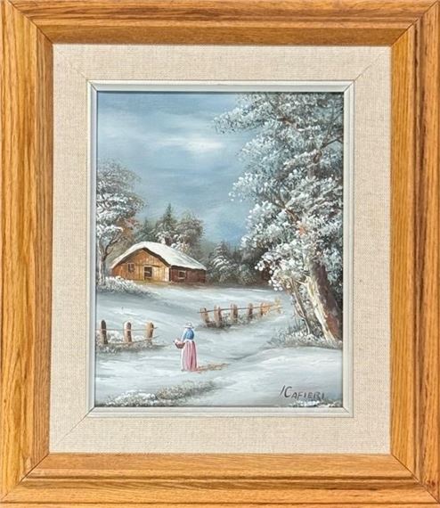 IRENE CAFIERI SIGNED OIL ON CANVAS COUNTRYSIDE by Irene Cafieri