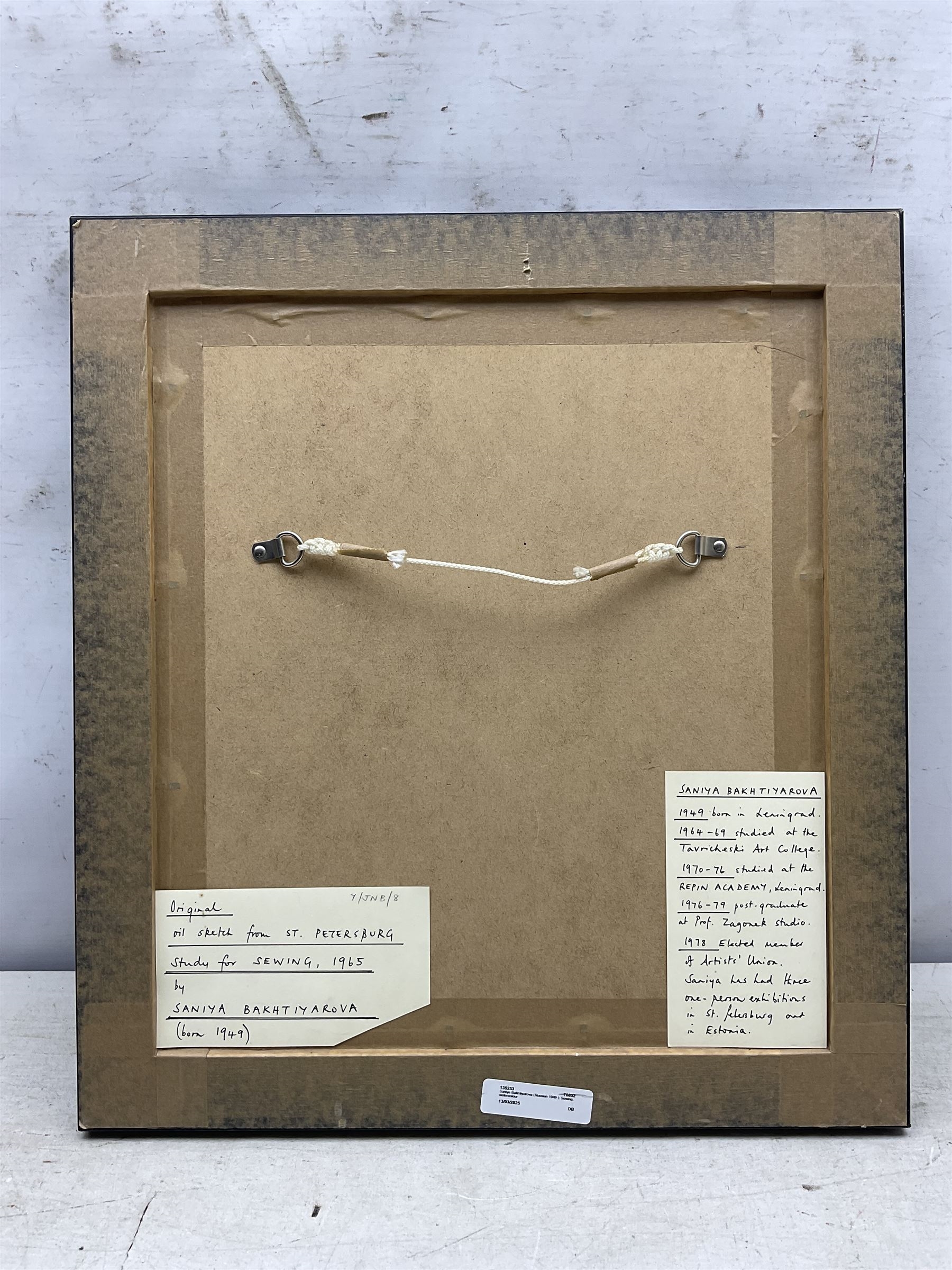 Artwork by Sania Bakhtiarova, Sewing - Interior Scene, Made of oil on paper