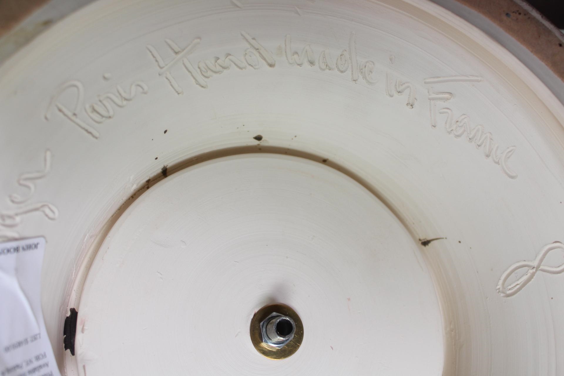 Artwork by Jacques Roger, Pair of 3.5ft Triple Gourd Iridescent Black Ceramic Floor Sculptures by Jean Roger, Made of Black Ceramic