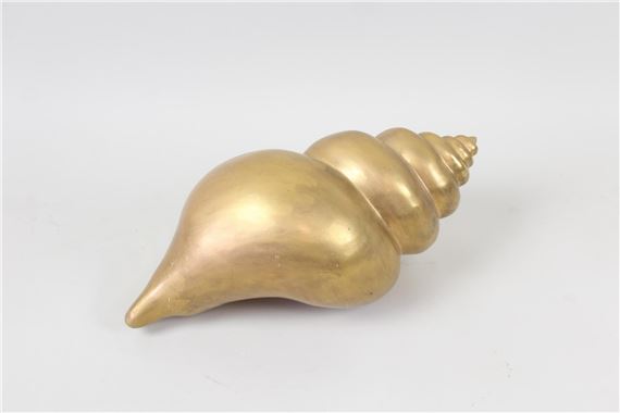 Ron Dier | Ron Dier 22k Gold Plated Ceramic Shell Sculpture | MutualArt