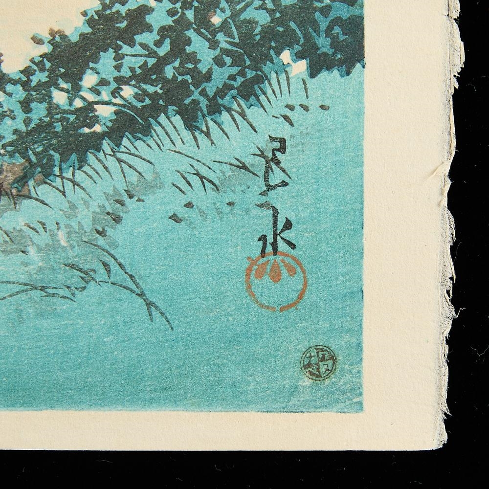 Artwork by Hasui Kawase, Lake Matsubara, Made of Woodblock print