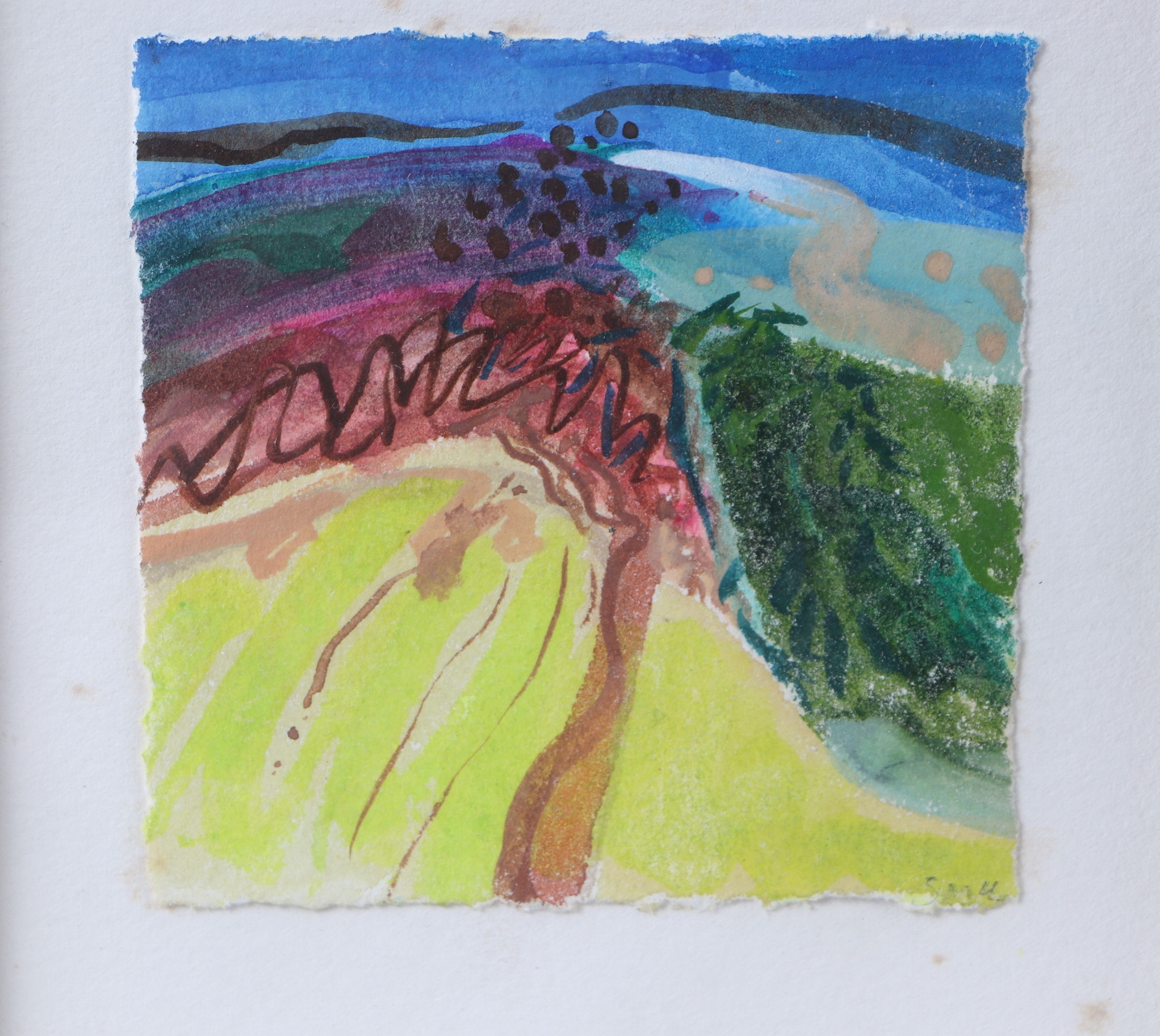 Sally Mclaren | Abstract Landscape Scene - signed lower right | MutualArt