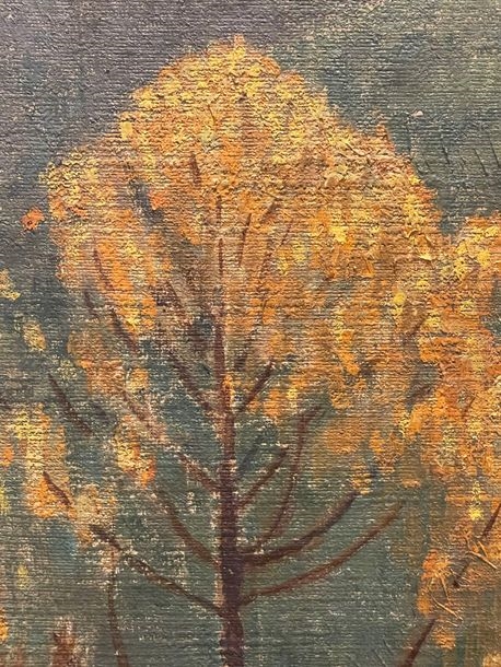 Artwork by Paul Sérusier, La ramasseuse de fagots en automne, Made of Oil on canvas