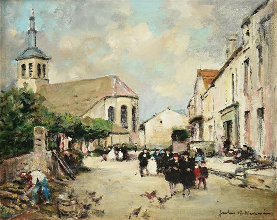 Alphonse Quizet【A la Sortie de l'Eglise】 Alphonse Quizet【A la