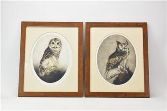 Two Vintage Lois Carson Limited Edition Owl Prints - Lois Carson
