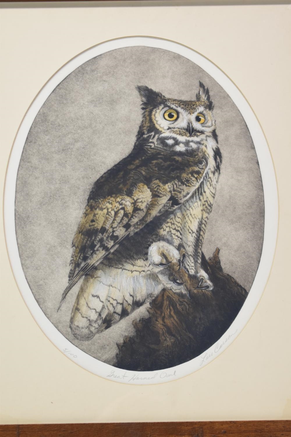 Artwork by Lois Carson, Two Vintage Lois Carson Limited Edition Owl Prints, Made of Prints
