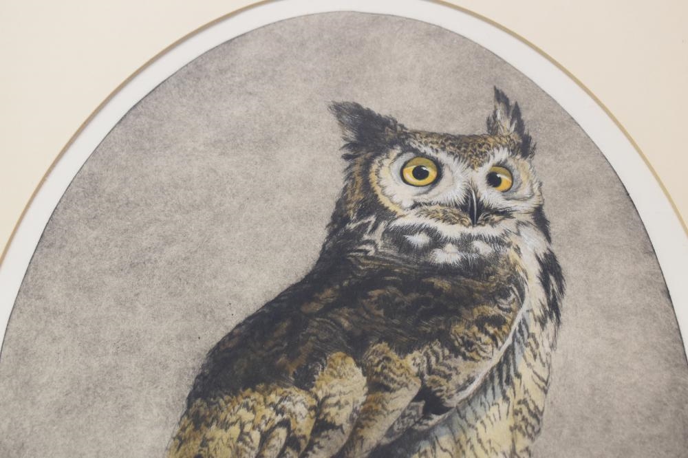 Artwork by Lois Carson, Two Vintage Lois Carson Limited Edition Owl Prints, Made of Prints