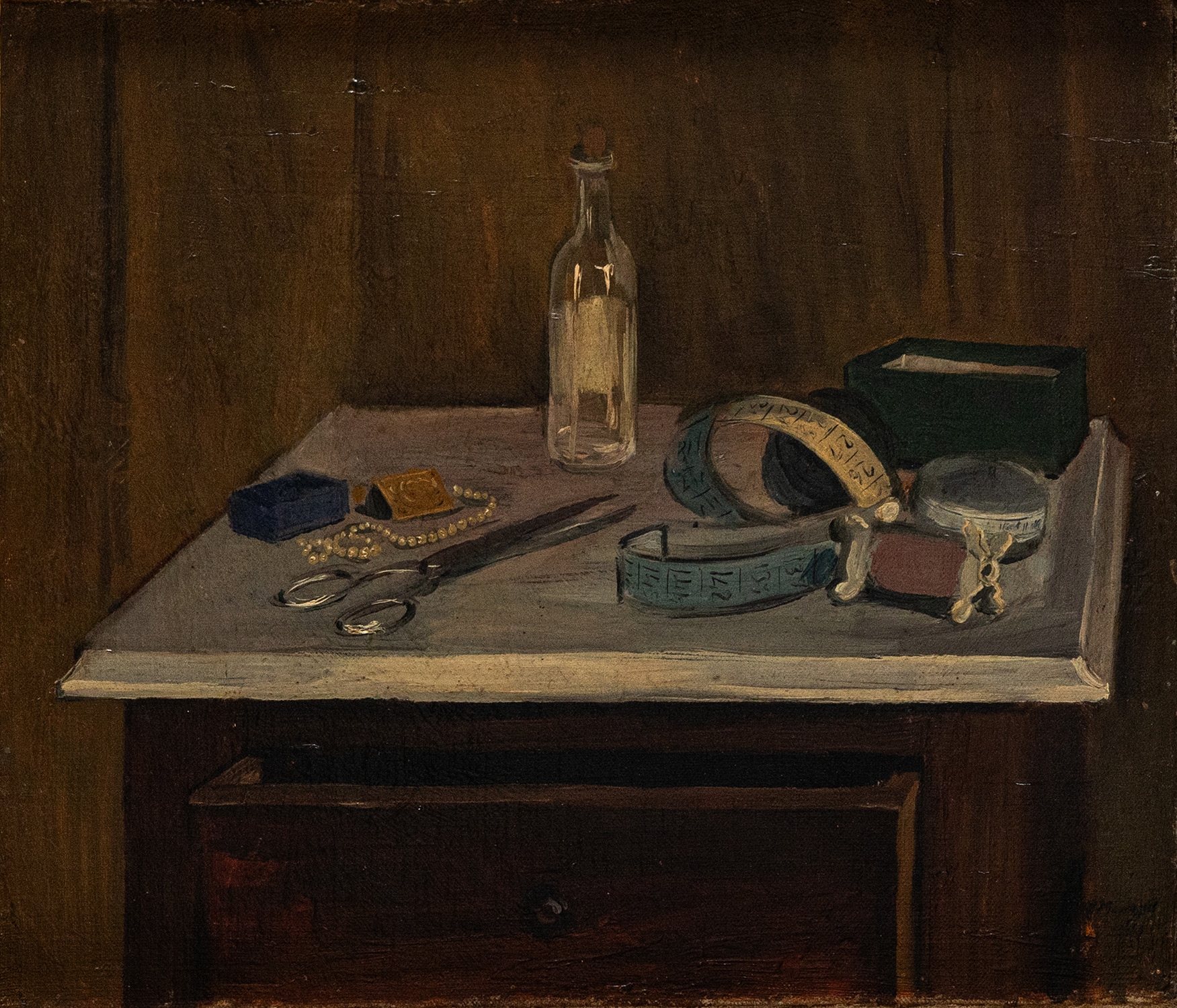 Artwork by Yiannis Moralis, Objects (Maria’s mess, Made of oil on canvas