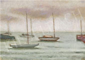 Sailboats on Lake Balaton - Sándor Basilides