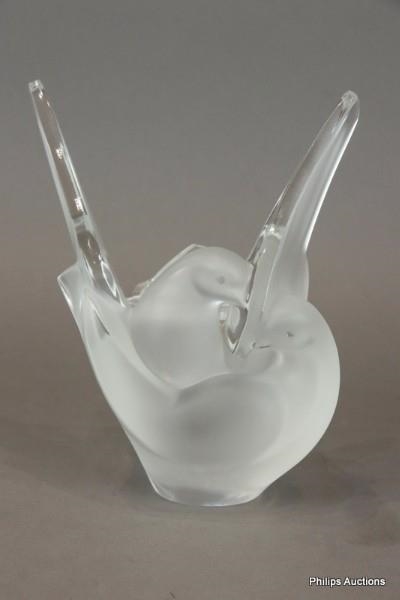 Artwork by René Lalique, A LALIQUE 'SYLVIE' GLASS VASE, Made of Frosted Glass