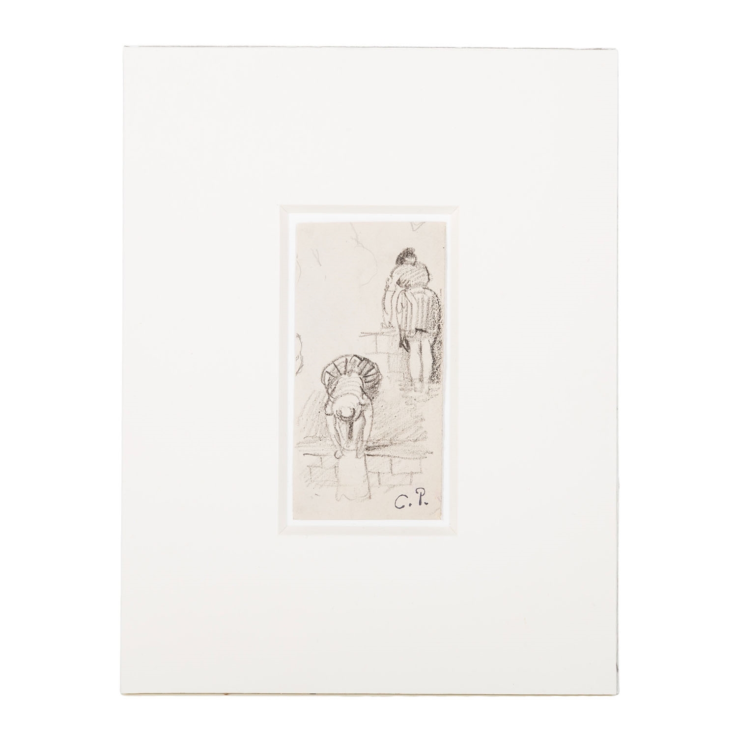 Artwork by Camille Pissarro, Zwei Wäscherinnen, Made of pencil/paper