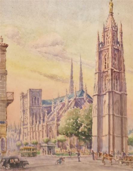 Place Pey-Berland, 1943 by Louis Arendt, 1943