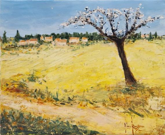1926) The old tree in bloom Oil on canvas signed lower right, titled on back 38 x 46 cm by Alain Rousseau
