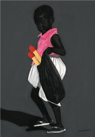 Tumelo Mphela (South Africa, 1995 - ), Girl with Matches by Tumelo Mphela, dated 2024
