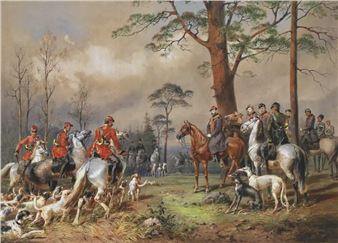 Horse hunting of Alexander II near St. Petersburg - Mikhail Alexandrovich Zichy